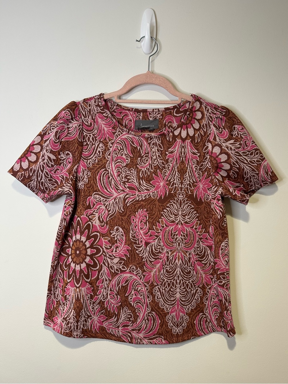 anthropologie floral paisley tshirt size extra small